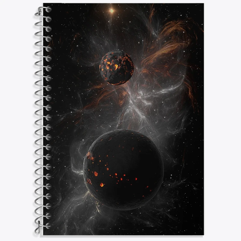 دفتر زبان 50 برگ خندالو مدل سه خط طرح کهکشان کد F250