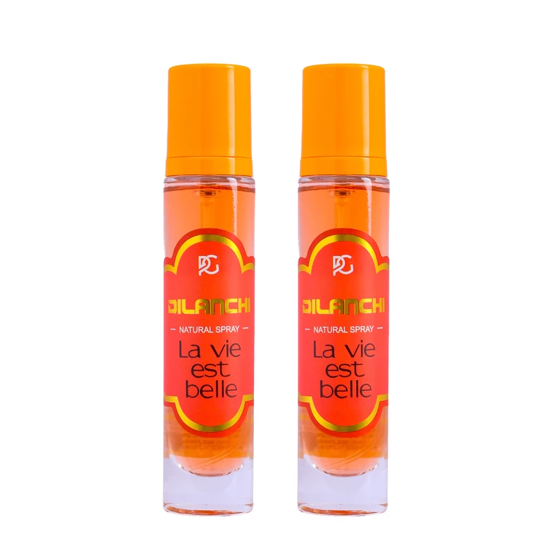 عطر جیبی زنانه دیلانچی مدل لنکوم با رایحه شیرین حجم 30 میلی‌لیتر مجموعه 2 عددی