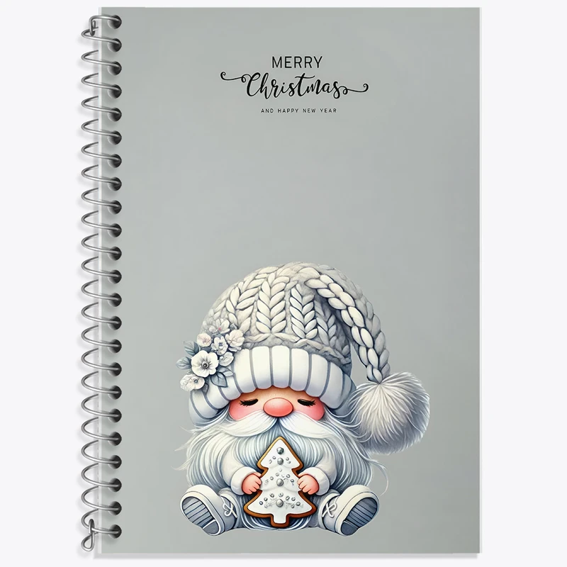 دفتر زبان 50 برگ خندالو مدل سه خط طرح کوتوله و کریسمس کد F5858