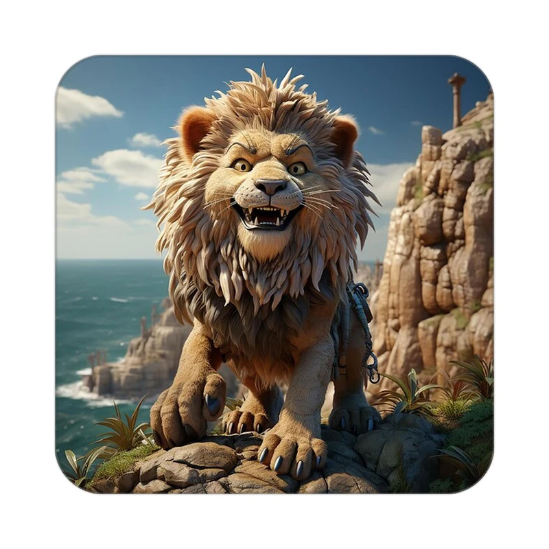 زیر لیوانی کاکتی طرح شیر مدل mp22764