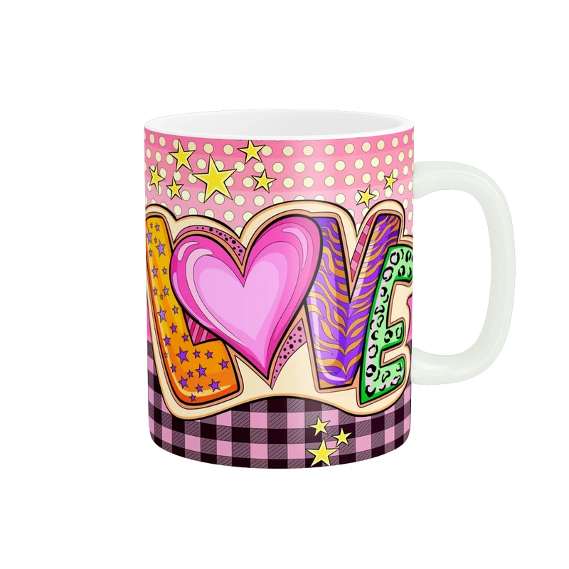 ماگ پادآفرین مدل عشق طرح قلب LOVE کد PM1771