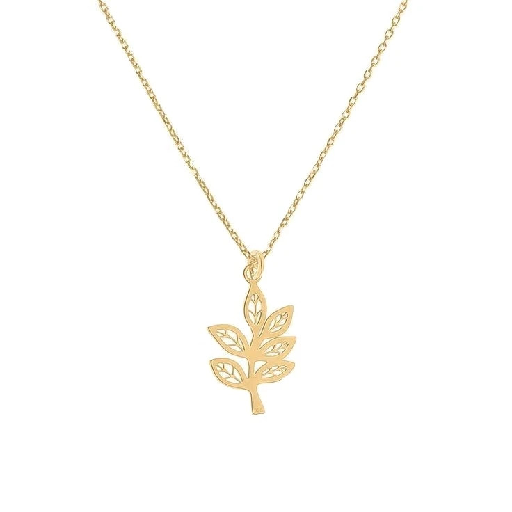 گردنبند طلا 18 عیار زنانه رضا گلد مدل برگ