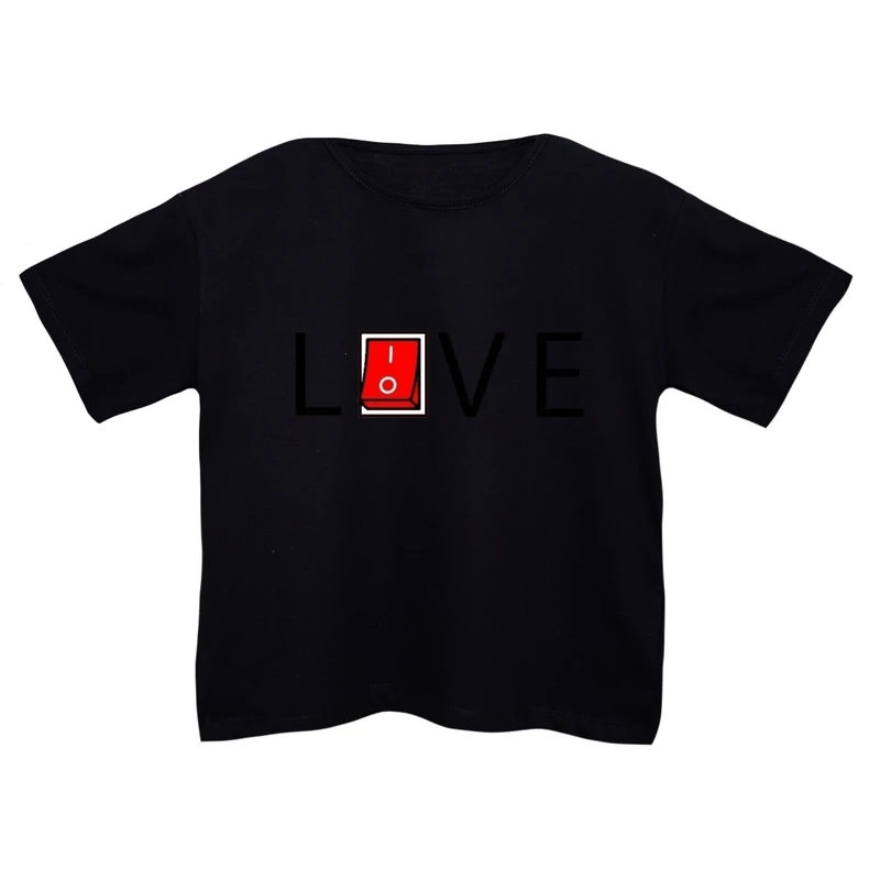 کراپ‌تی شرت آستین کوتاه زنانه مدل کلید عشق