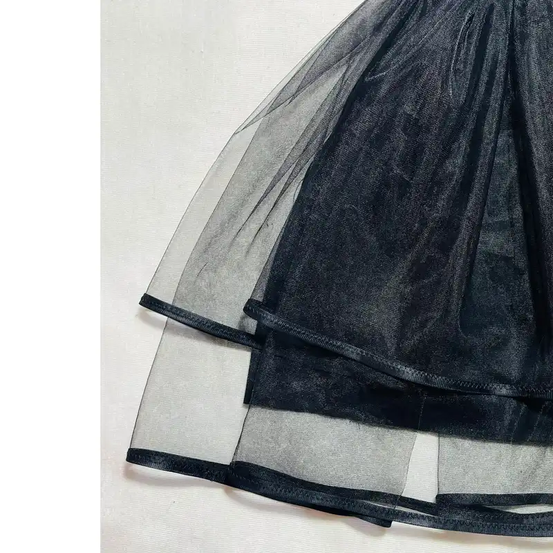 دامن کلوش زنانه مدل توری عروسکی روبان دار