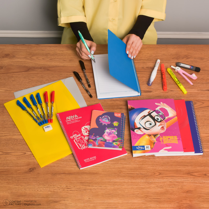 بسته لوازم تحریر آریا مدل کیت جامع کنکور و دبیرستان متوسطه دوم مجموعه 21 عددی به همراه هدیه
