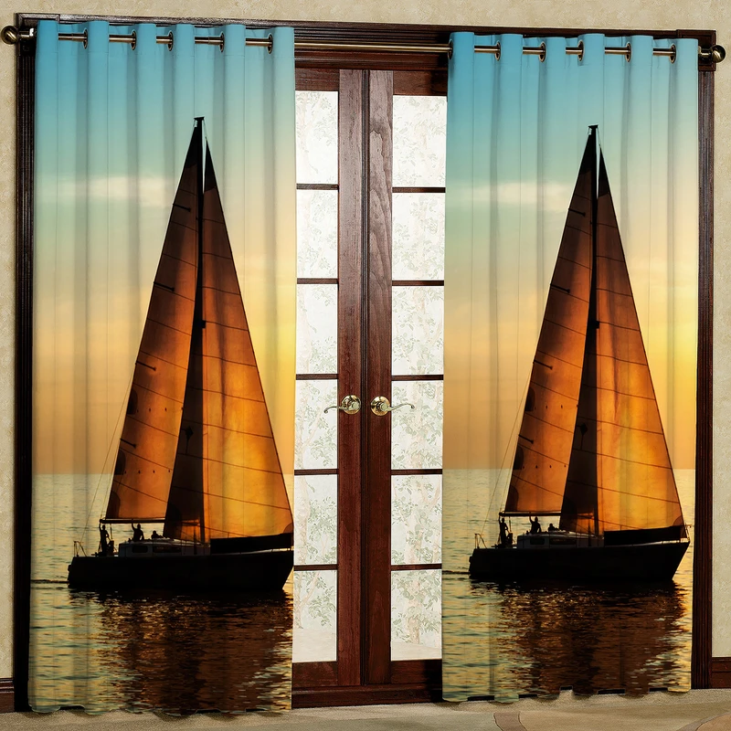 پرده مدل قایق مخمل پانچی کد 337 سایز 140x280 سانتی متر