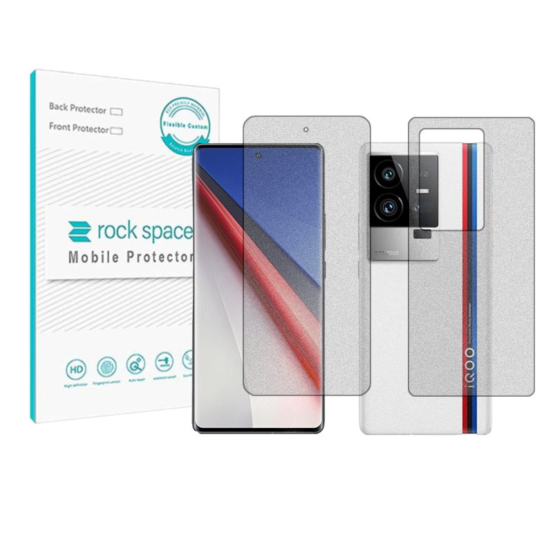 محافظ صفحه نمایش مات راک اسپیس مدل HyMTT مناسب برای گوشی موبایل ویوو iQOO 11 Pro به همراه محافظ پشت گوشی