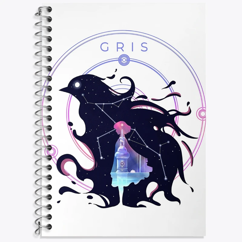 دفتر زبان 50 برگ خندالو مدل دو خط طرح بازی گریس (Gris) کد 35539