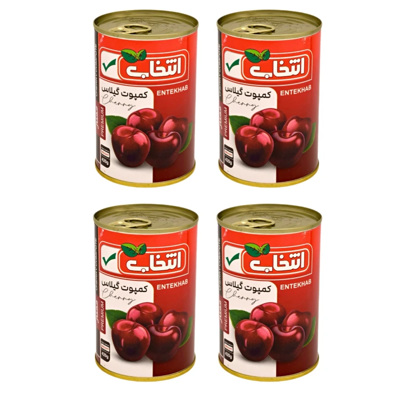 کمپوت گیلاس ممتاز انتخاب - 420 گرم بسته 4 عددی