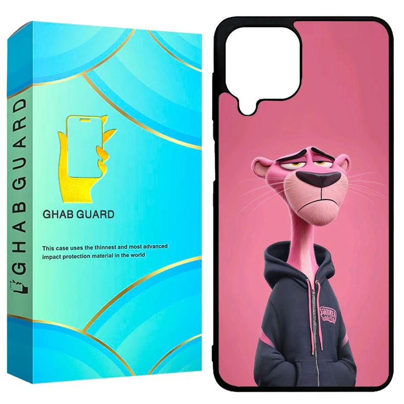 کاور قاب گارد طرح پلنگ صورتی مدل GCHPA224 مناسب برای گوشی موبایل سامسونگ Galaxy A22 4G / M22 4G / M32 4G 