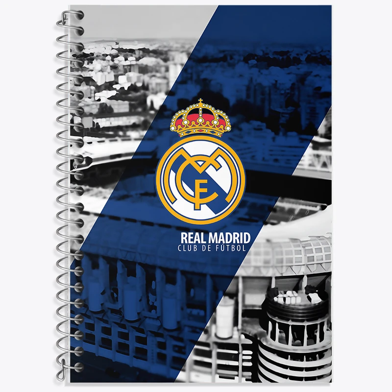 دفتر زبان 50 برگ خندالو مدل دو خط طرح رئال مادرید (Real Madrid) کد F6896