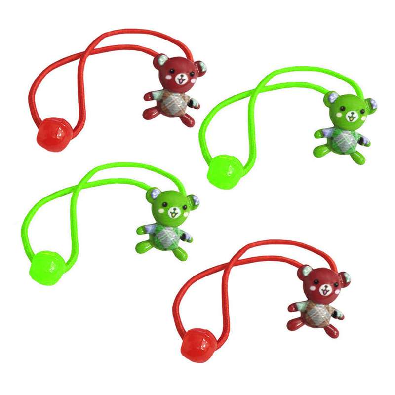 کش مو دخترانه مدل خرس شاد کد 01 مجموعه 4 عددی