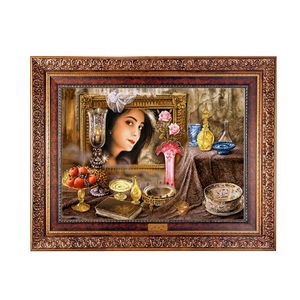 تابلو فرش ماشینی نقش نگار رضوی طرح چهره کد 1229C