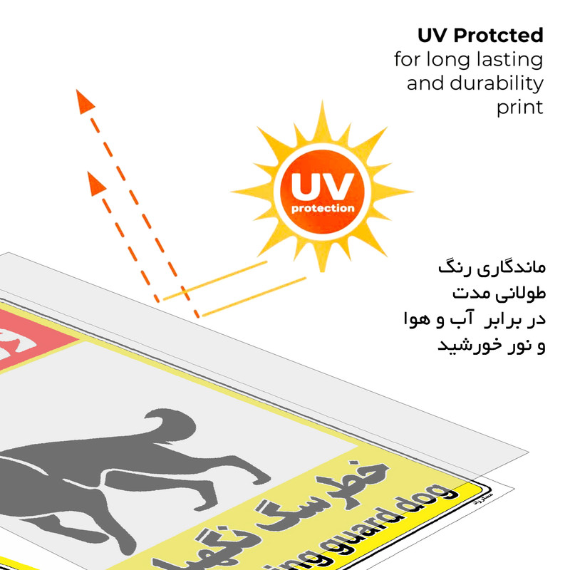 برچسب ایمنی مستر راد طرح خطر سگ نگهبان مدل HSE-OSHA-154
