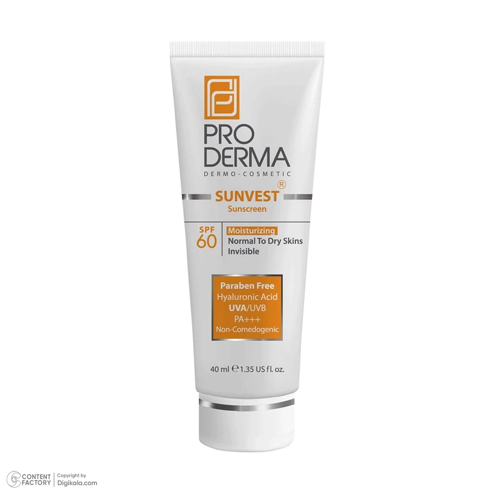 کرم ضدآفتاب و مرطوب‌کننده پرودرما مدل SPF60، حجم 40 میلی‌لیتر -  - 6