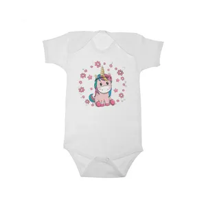 بادی آستین کوتاه نوزادی مدل یونیکورن 15523