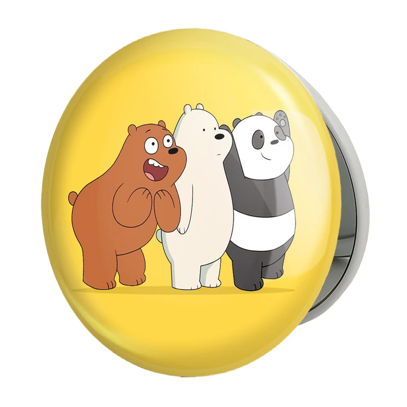 آینه جیبی خندالو طرح انیمیشن سه خرس کله پوک مدل تاشو کد 27652 