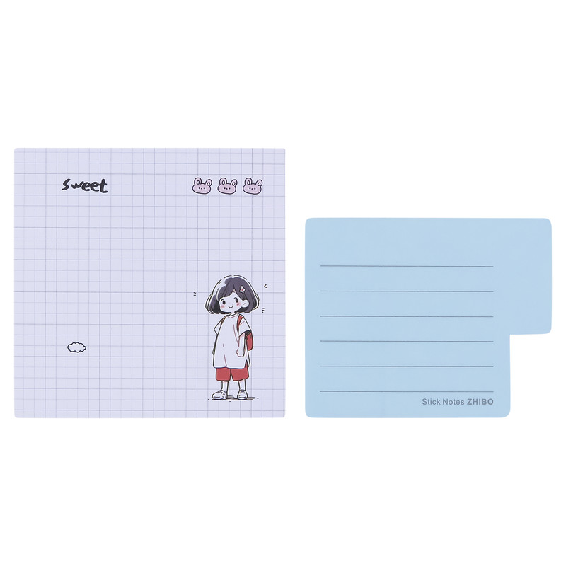 کاغذ یاداشت چسب دار ژیبو مدل  bluma note_60  سایز 7.5*7.5 سانتی متر بسته 2 عددی