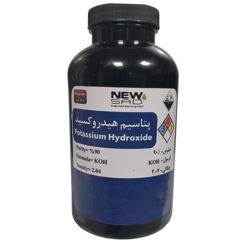پتاسیم هیدروکسید پرک مدل 90% وزن 0.5 کیلوگرم