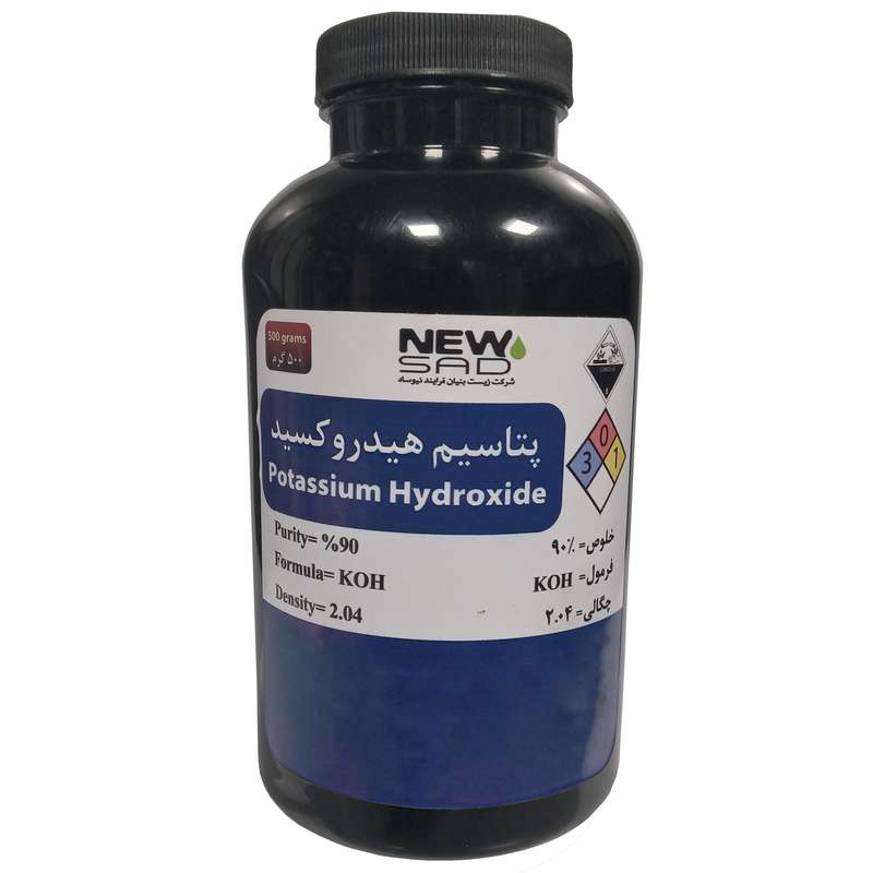 پتاسیم هیدروکسید پرک مدل 90% وزن 0.5 کیلوگرم پتاسیم هیدروکسید پرک مدل 90% وزن 0.5 کیلوگرم