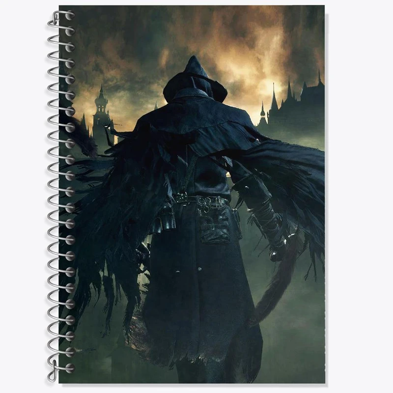 دفتر زبان 50 برگ خندالو مدل سه خط طرح بازی بلاد بورن Blood Borne کد 30081