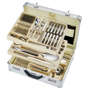 سرویس قاشق و چنگال 142 پارچه جی فی نی مدل لاکچری کد 068