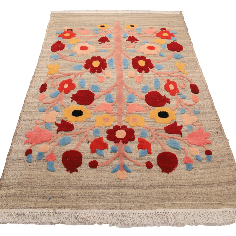 گلیم فرش دستبافت سه متری مدل گل اناری کد 4040657