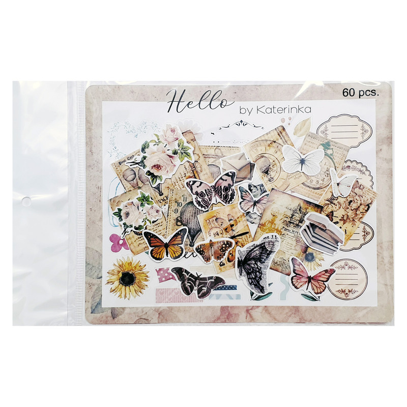 برچسب طرح برش خورده بولت ژورنال و اسکرپ بوک مدل Hello بسته 60 عددی