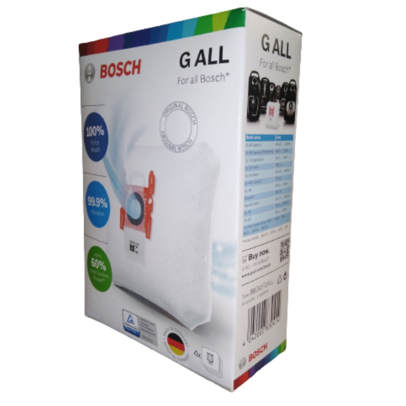 پاکت جاروبرقی بوش مدل G-ALL مناسب برای جاروبرقی های بوش و زیمنس بسته 4 عددی به همراه فیلتر موتور جارو