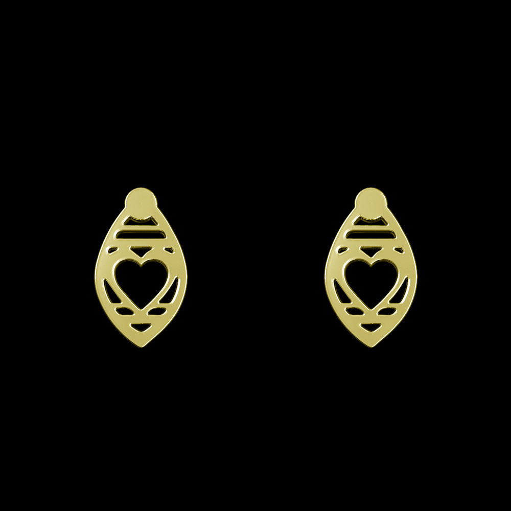 گوشواره طلا 18 عیار زنانه مدوپد مدل قلب کد GA1-13265