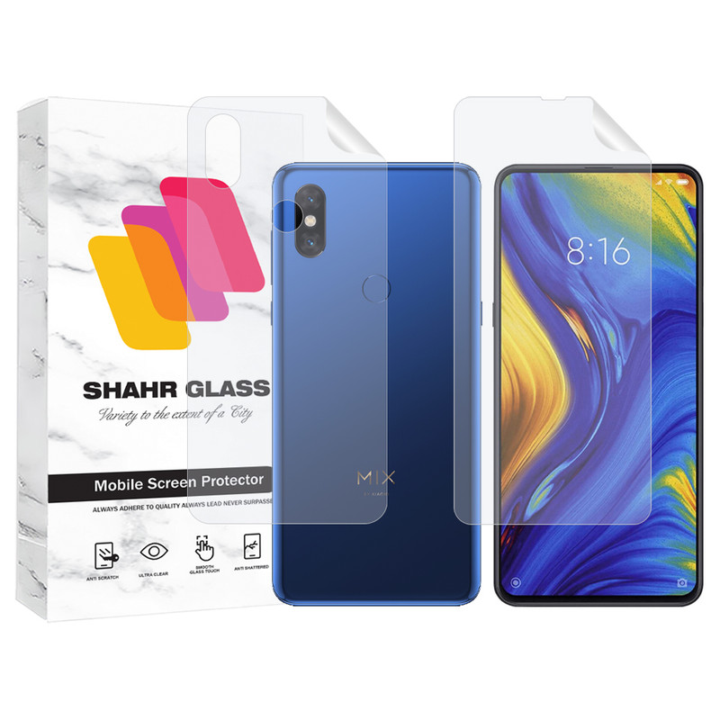  محافظ صفحه نمایش شهر گلس مدل MTNANFBSH مناسب برای گوشی موبایل شیائومی Mi Mix 3 به همراه محافظ پشت گوشی