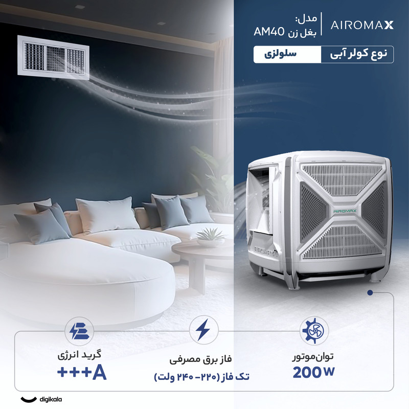 کولر آبی سلولزی 4000 ایرومکس مدل بغل زن AM40