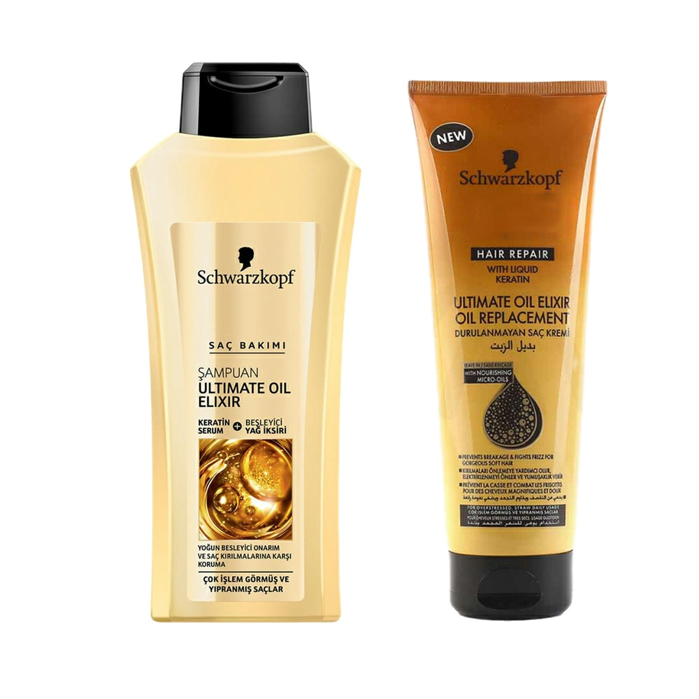 شامپو مو شوآرزکوف مدل Ultimate Oil Elixir حجم 400 میلی لیتر به همراه کرم مو شوآرزکوف مدل Ultimate Oil Elixi حجم 200 میلی لیتر