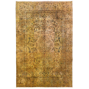 فرش دستبافت رنگ شده شش متری طرح وینتیج اوورداید