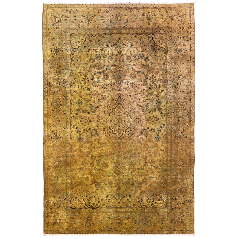 فرش دستبافت رنگ شده شش متری طرح وینتیج اوورداید