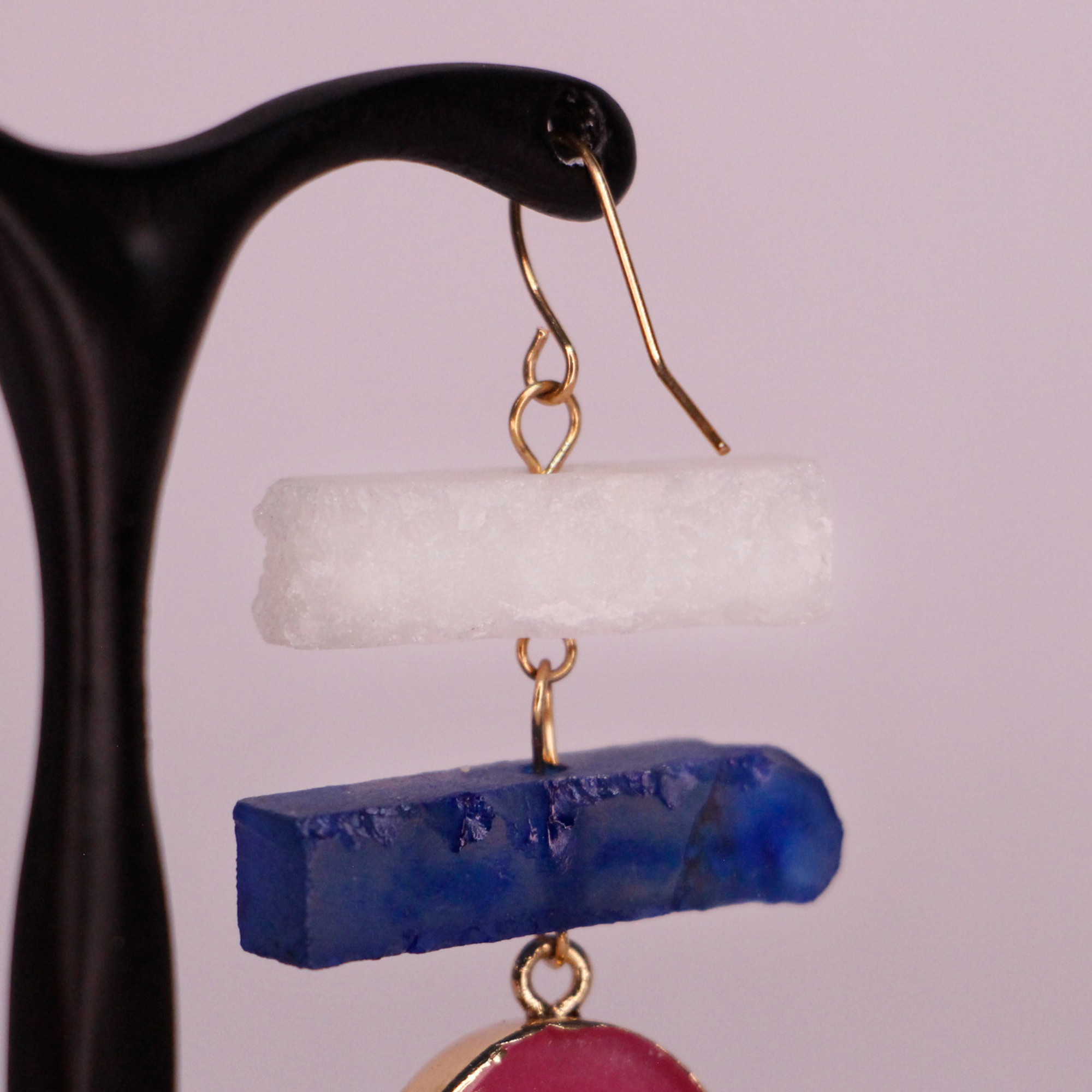 گوشواره زنانه مدل سنگ نمک کد 89001