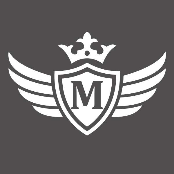 برچسب بدنه خودرو طرح بال و تاج حرف M کد K920