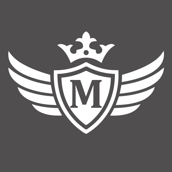 برچسب بدنه خودرو طرح بال و تاج حرف M کد K920