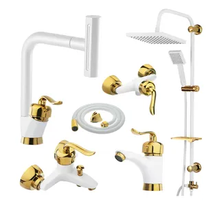 ست شیرآلات فراست پویا مدل قاجاری آبشاری چهارحالته مجموعه 6 عددی