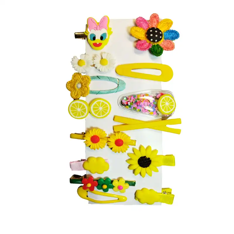 ست گیره و سنجاق مو دخترانه مدل اکسسوری 004 مجموعه 14 عددی