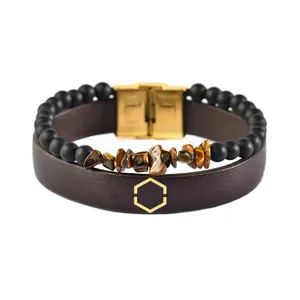 دستبند طلا 18 عیار مردانه فرشته مدل هندسی کد UBCHL0006-0003