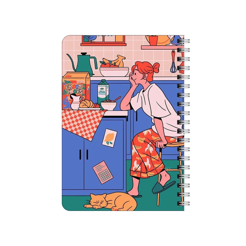 دفترچه یادداشت بامبیلیپ مدل چوبی طرح صبحانه در آشپزخانه کد 1255632