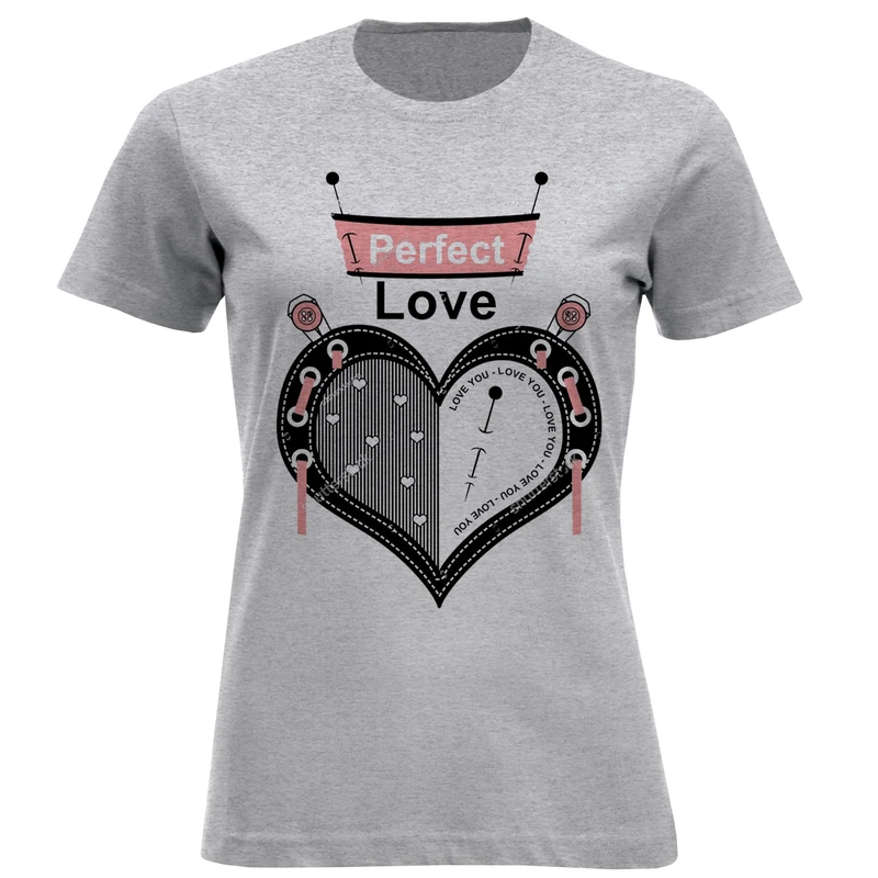 تی شرت آستین کوتاه زنانه مدل قلب F789