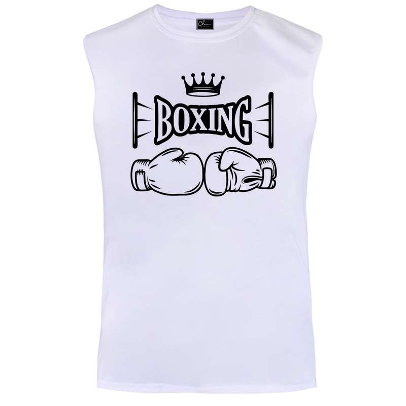 تاپ مردانه مدل بوکس کد B22 رنگ سفید