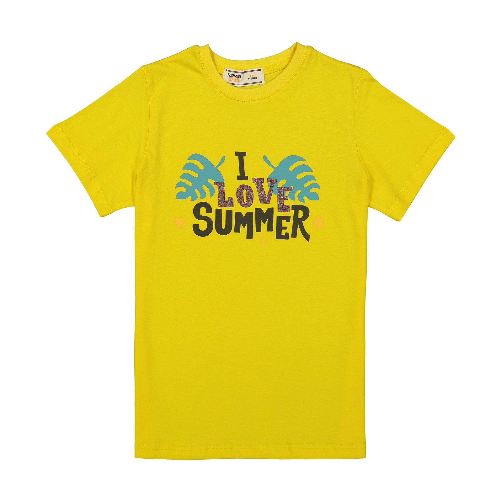 تی شرت آستین کوتاه دخترانه زانتوس مدل 14520 رنگ زرد