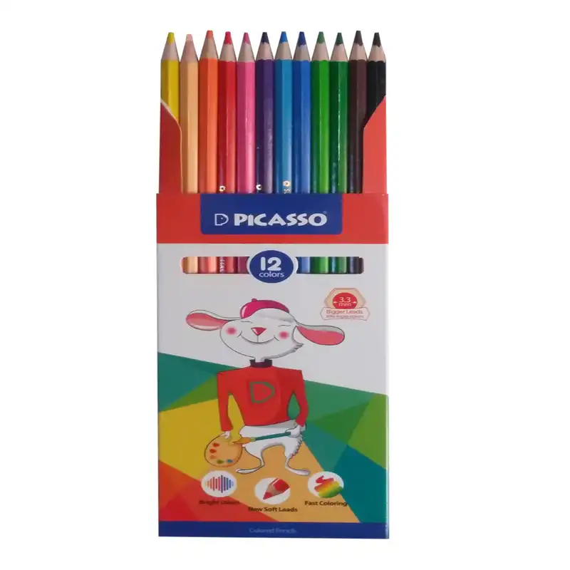 مداد رنگی 12 رنگ پیکاسو طرح خرگوش مدل GOL-12-C