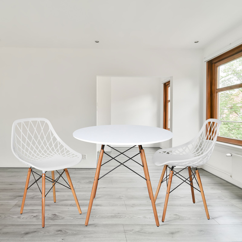 میز و صندلی ناهارخوری دو نفره مدل الماس فایبرگلاس پایه ایفلی GS