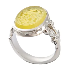 انگشتر نقره مردانه بازرگانی میلای مدل عقیق شرف الشمس خطاطی یا رقیه رکاب دست ساز کد AM_2707