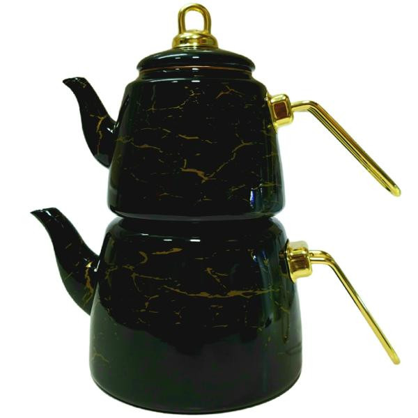 ست کتری و قوری مدل لعابی  طرح ماربل