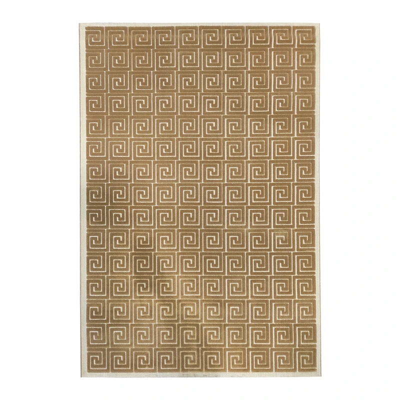 فرش ماشینی 350 شانه فرش مشهد زمینه گردوئی حاشیه گردوئی مدل 44008